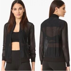 Beyond Yoga Black So Bomber Mesh Zip Up Lightweight Athletic Casual Jacket SM